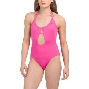 Trina Turk Women's Standard Monaco Halter One Piece Swimsuit, Rose‎ Pink size 12